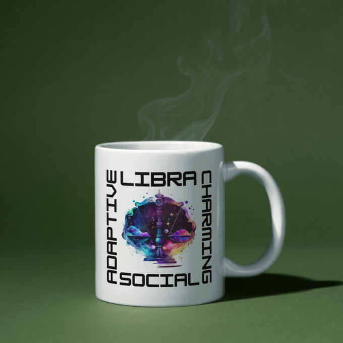 "Libra Traits Mug with charming, balanced design."