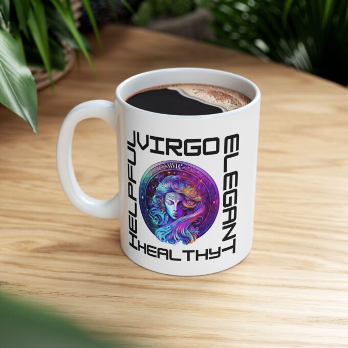 "Virgo Traits Mug with elegant, sleek design."