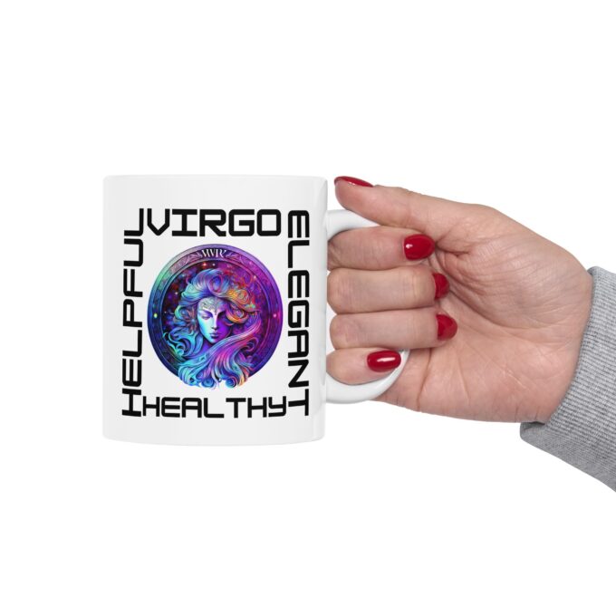 "Virgo Traits Mug with elegant, sleek design."