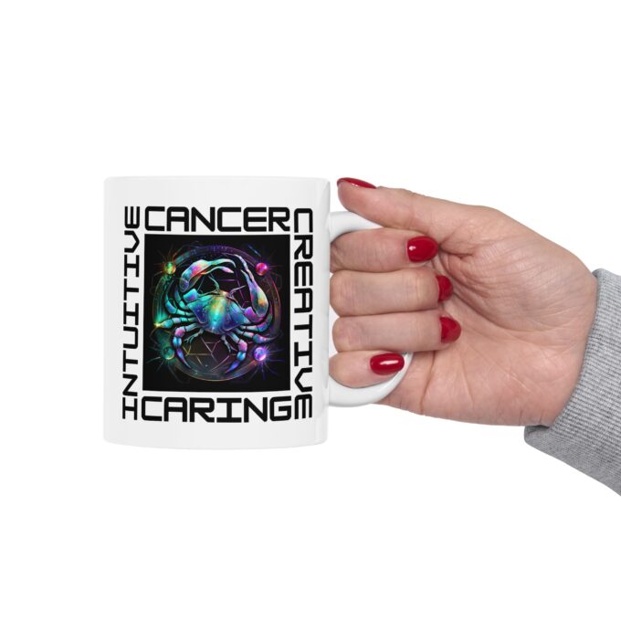 "Cancer Traits Mug with creative, soothing design."