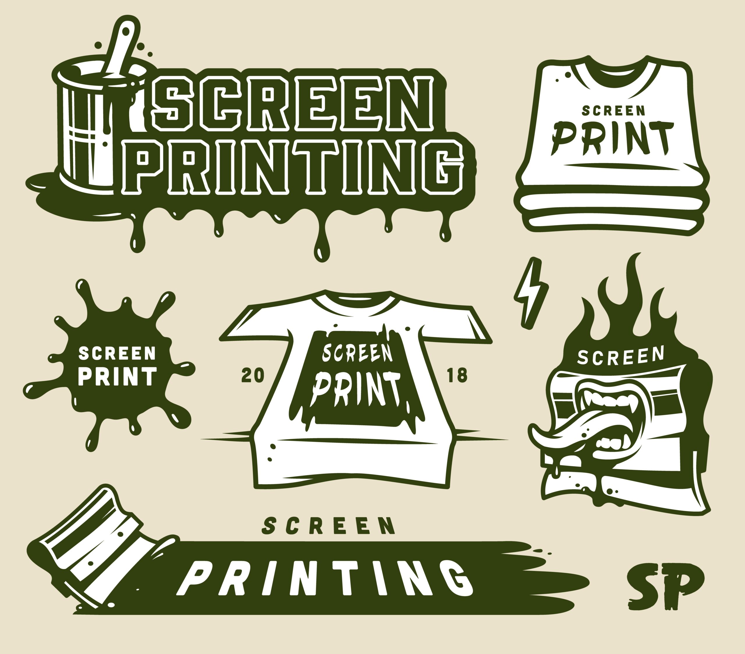 "Custom screen printing on t-shirts and promotional items showcasing vibrant designs"