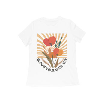Bloom Your Own Way Boho Flower Graphic Tee with vibrant floral design