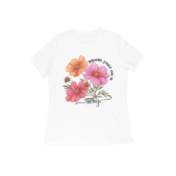 Bloom Your Own Way Boho Flower Graphic Tee with vibrant floral design