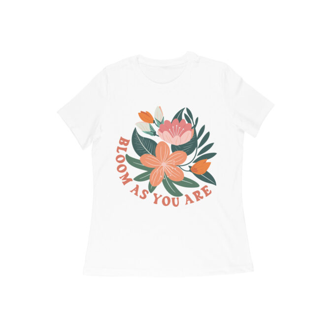 Bloom As You Are Boho Flower Graphic Tee with vibrant floral design