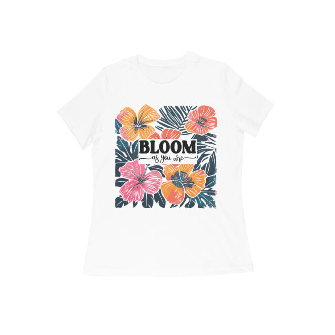 Bloom As You Are Boho Flower Graphic Tee with vibrant floral design