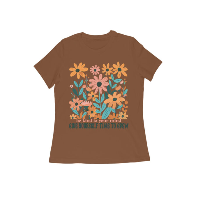 Be Kind to Your Mind Boho Flower Graphic Tee - Image 5