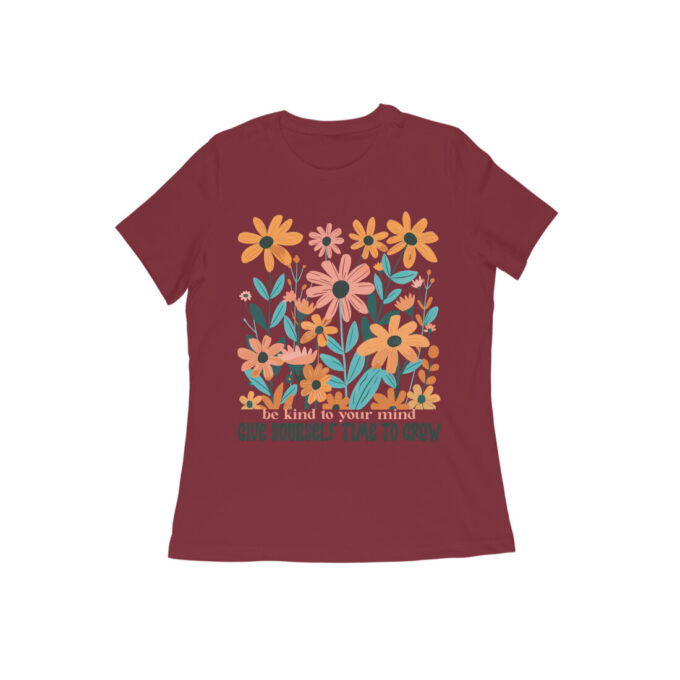 Be Kind to Your Mind Boho Flower Graphic Tee - Image 8