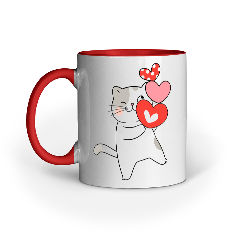 Cat Hugging Hearts Mug - Image 3