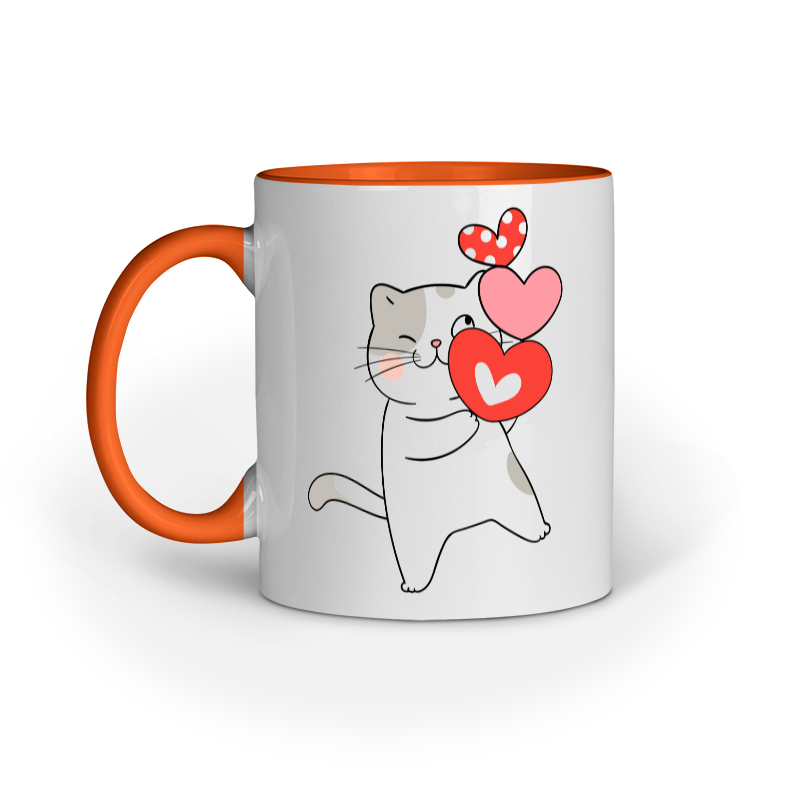 Cat Hugging Hearts Mug - Image 4