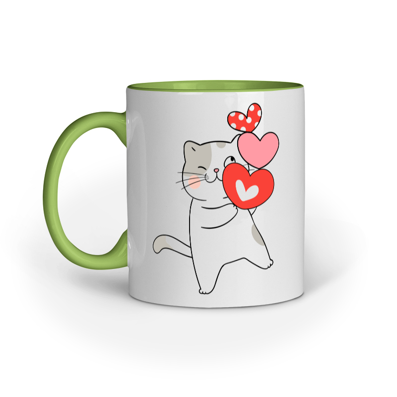 Cat Hugging Hearts Mug - Image 5
