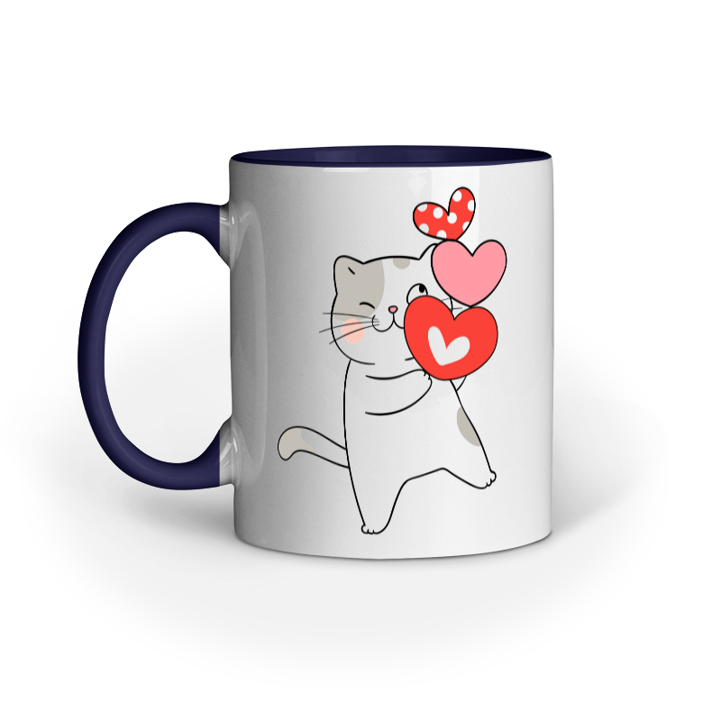 Cat Hugging Hearts Mug - Image 6