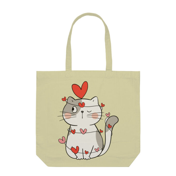 Wrapped in Love Cat Tote Bag - Image 3