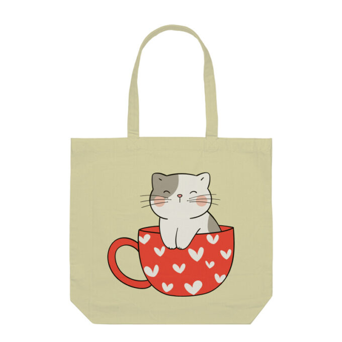 Cozy Cat in a Cup Tote Bag - Image 3