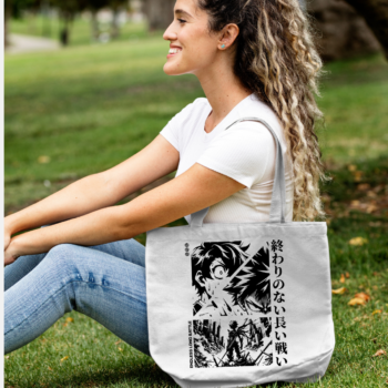 Matte black tote with Matthew 5:14 verse