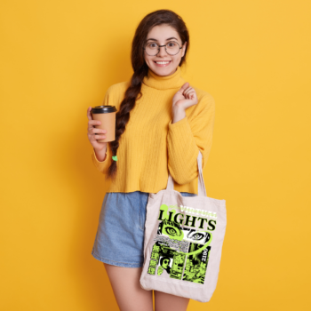 Green neon anime noir design with street city atmosphere