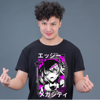 Tokyo chaos meets manga emotion in this edgy street tee.