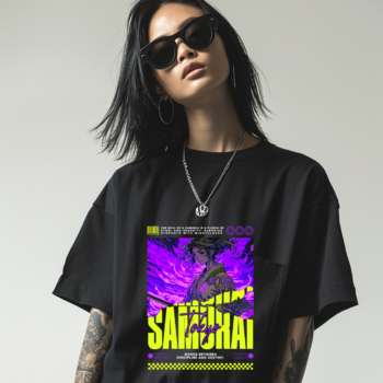 Tokyo Samurai oversized t-shirt with anime-style artwork