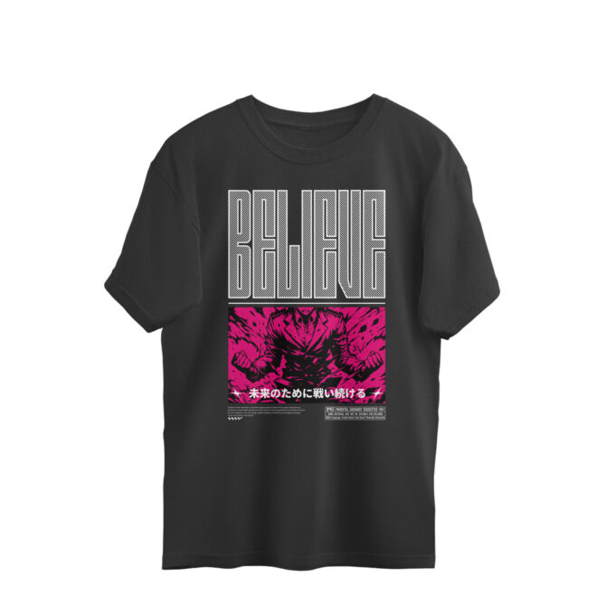 BELIEVE – Manga Style Oversized Unisex T-Shirt - Image 7