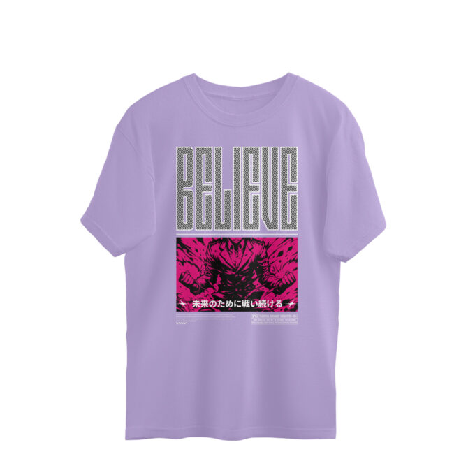 BELIEVE – Manga Style Oversized Unisex T-Shirt - Image 2