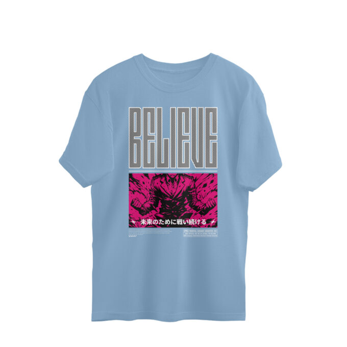 BELIEVE – Manga Style Oversized Unisex T-Shirt - Image 4