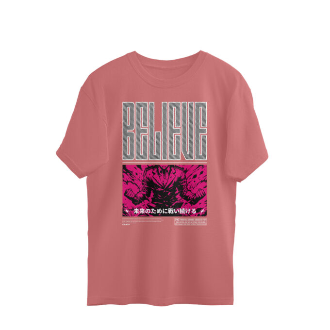 BELIEVE – Manga Style Oversized Unisex T-Shirt - Image 6