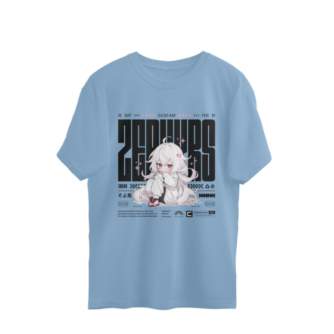 Chibi Zephyr Oversized Unisex T-Shirt - Image 4