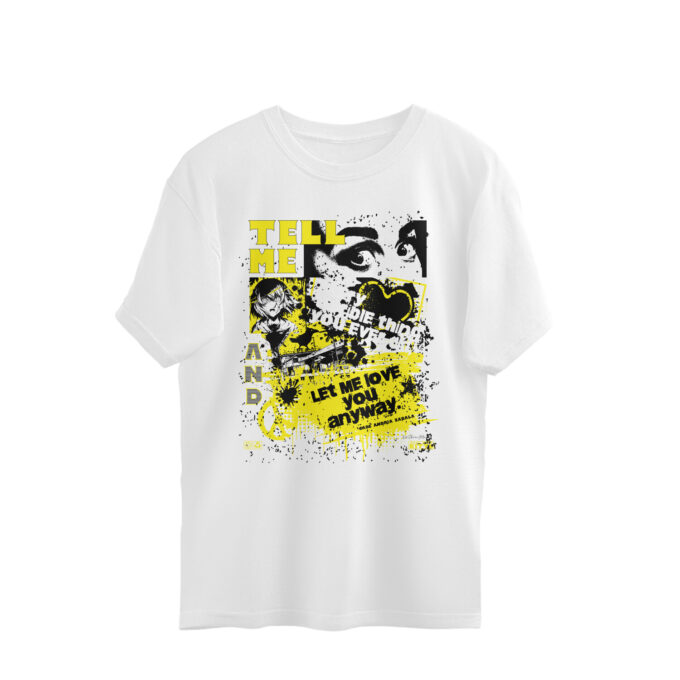 Tell Me – Oversized Unisex Graphic Tee - Image 2