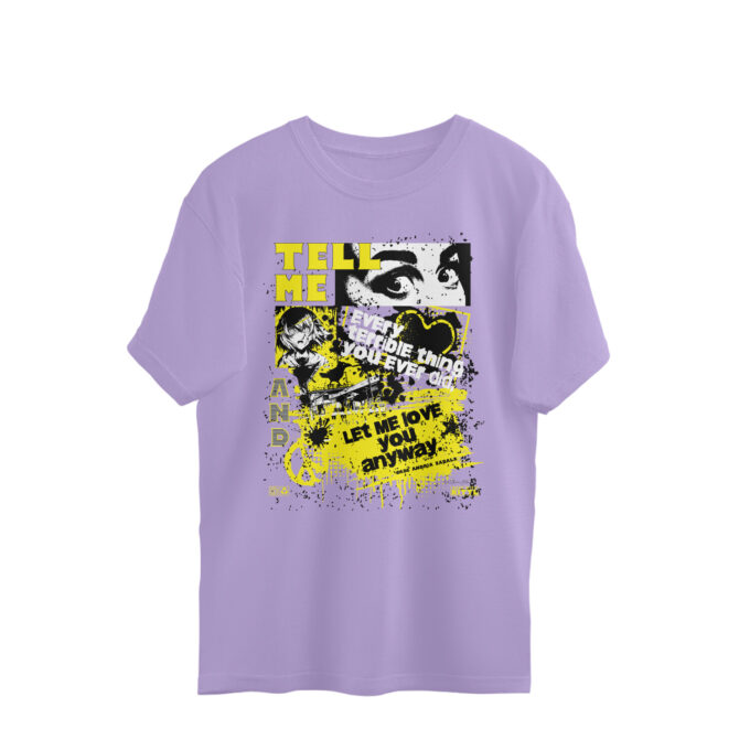 Tell Me – Oversized Unisex Graphic Tee - Image 4