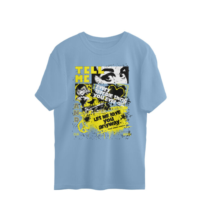 Tell Me – Oversized Unisex Graphic Tee - Image 5