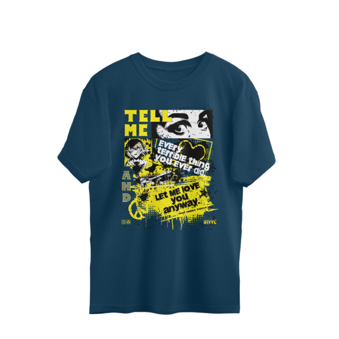Tell Me – Oversized Unisex Graphic Tee - Image 7