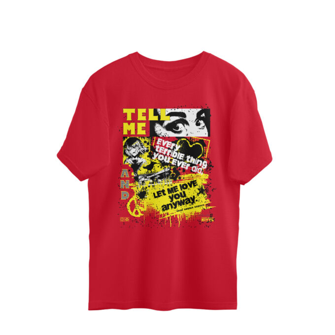 Tell Me – Oversized Unisex Graphic Tee - Image 8