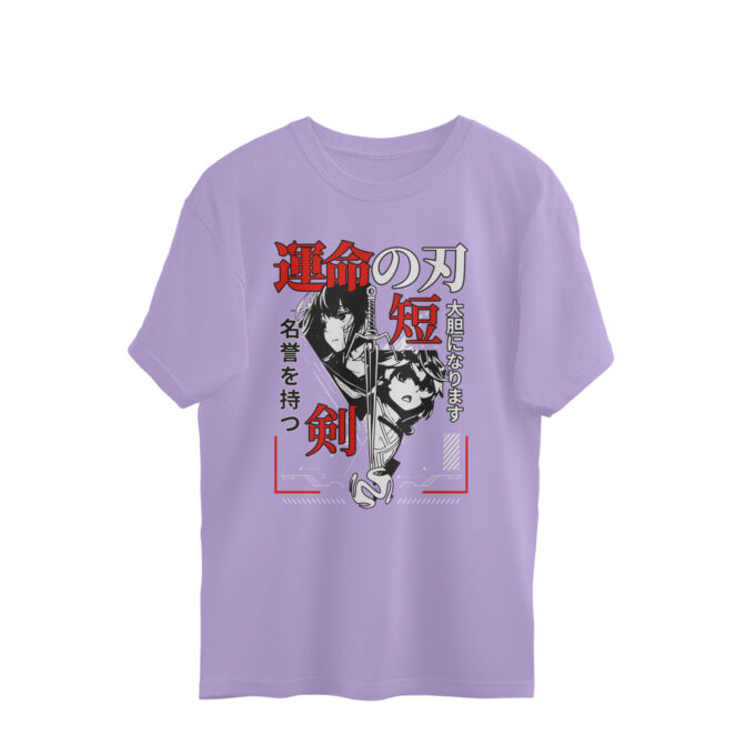 Blade of Fate – Oversized Unisex Katana Graphic Tee - Image 4