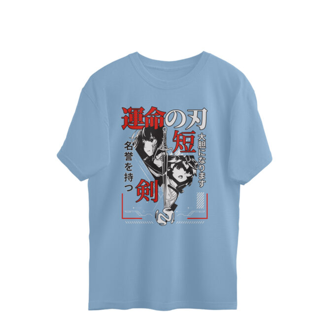 Blade of Fate – Oversized Unisex Katana Graphic Tee - Image 5