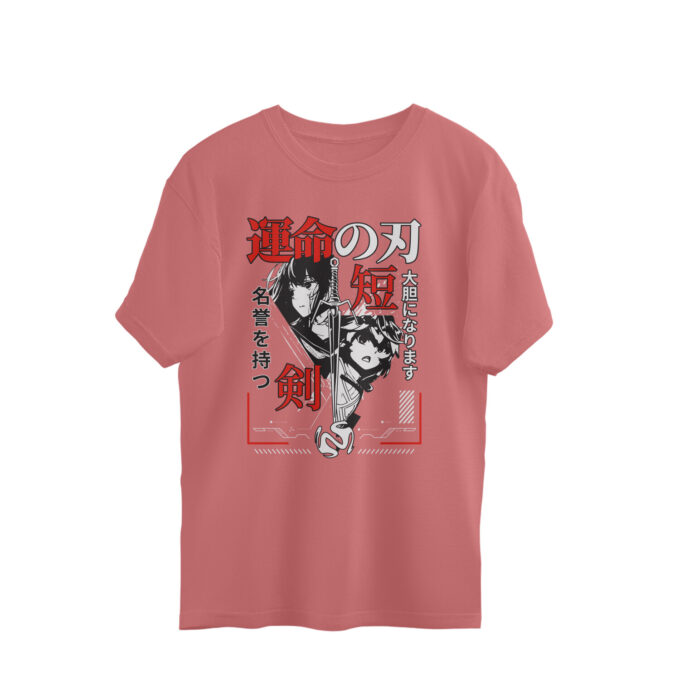 Blade of Fate – Oversized Unisex Katana Graphic Tee - Image 6