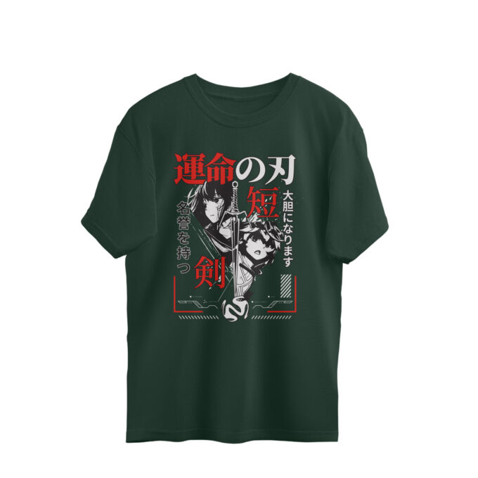Blade of Fate – Oversized Unisex Katana Graphic Tee - Image 12