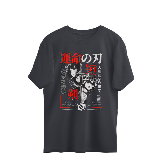Blade of Fate – Oversized Unisex Katana Graphic Tee - Image 11