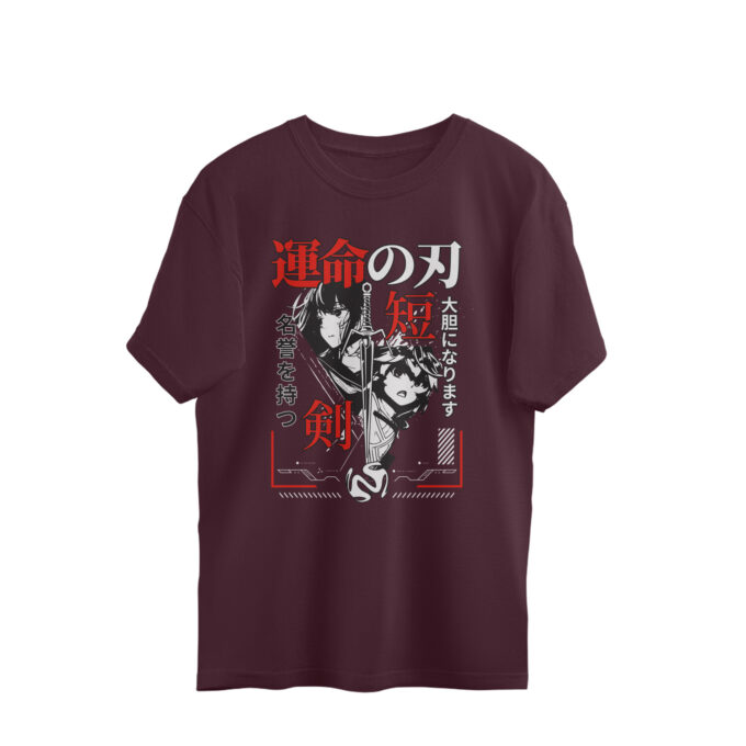 Blade of Fate – Oversized Unisex Katana Graphic Tee - Image 9