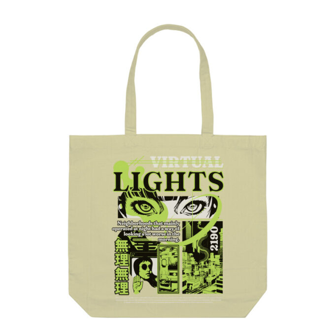 Virtual Lights – Urban Neon Tote Bag - Image 2
